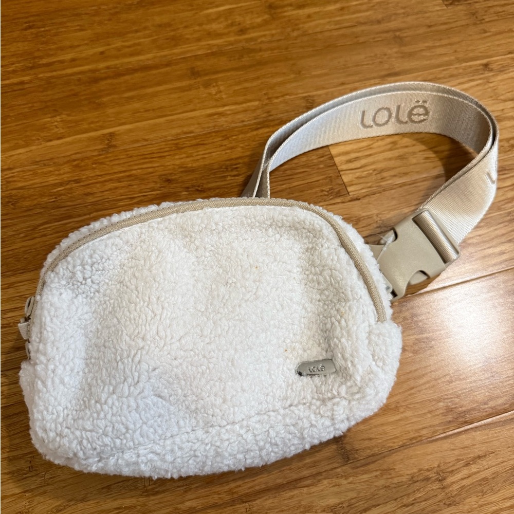 Lole Cream Sherpa Belt Bag